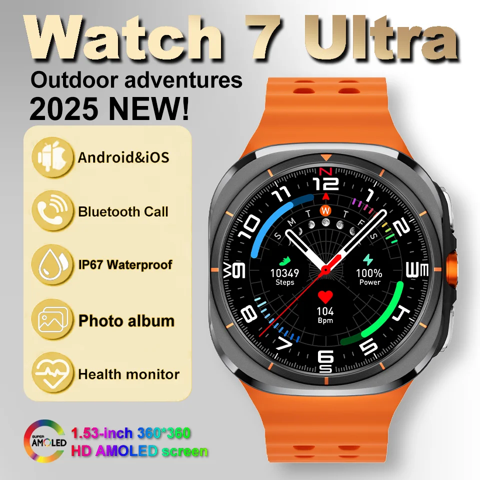 Reloj inteligente para hombre Original SK7 Ultra reloj inteligente para Samsung Galaxy 7 1:1 47mm tornillos reales cargador inalámbrico deportes Bluetooth llamada