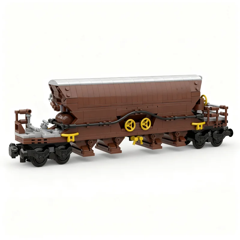 

611PCS MOC City Train Hopper Wagon Brown Tanoos 896 Model DIY Creative Ideas Christmas Toy Assembly Puzzle Gift Birthday