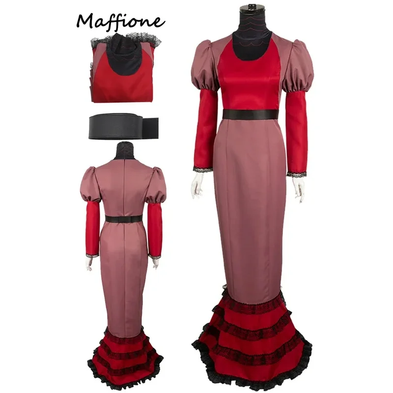 CHIOS Rosie Cosplay Women Dress Costume Cartoon Hell Inn Disguise Skirts Belt Outfits Female Roleplay Halloween Fantasia SCHIOS