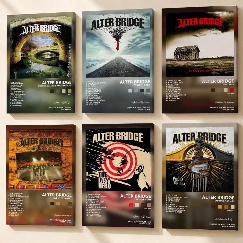 A-Alter Bridge Album Framed Wall Painting Ready to Hang Canvas Art Poster for Living Room Bedroom Home Decor Decals