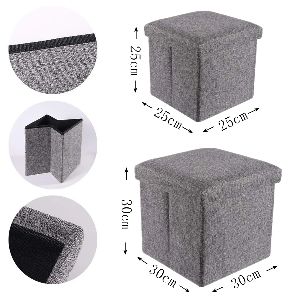 Folding Portable Storage Stool, Foldable Storage Footstool, Multifunctional Furniture for Home Use, Large Capacity Storage Boxes