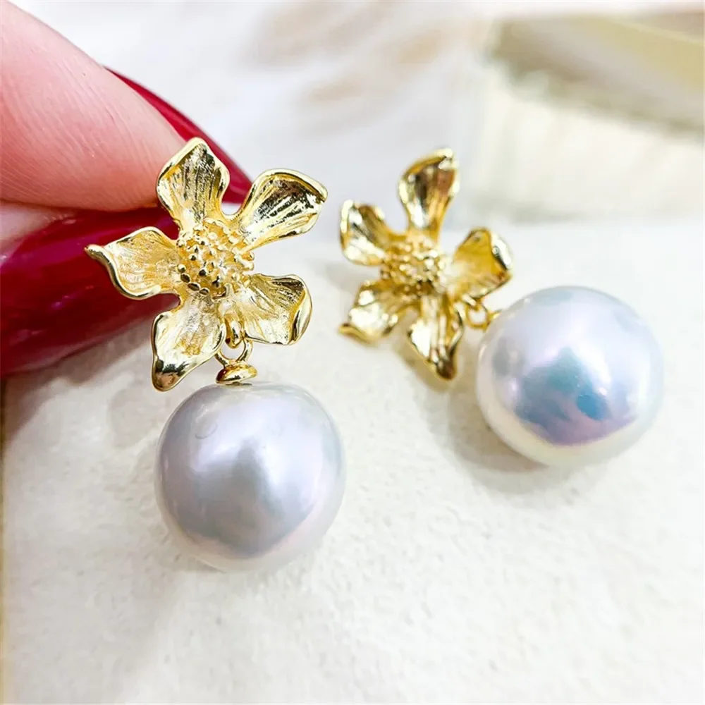 

925 Silver Pearl Beads Stud Earrings Setting Base Diy Jewelry Making Findings&Components No Pearl E040