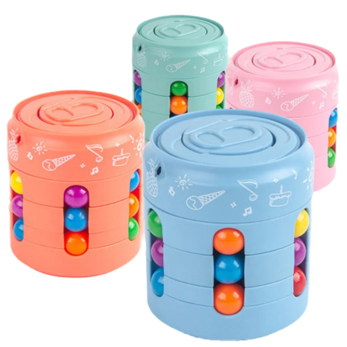 

Montessori Puzzle Cube Game Kid's Adult Fingertips Fidget Decompression Educational Toys Children Gift Magic Rotating Beans