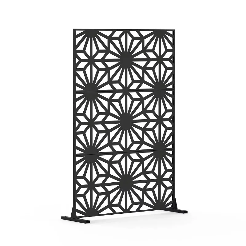 Outdoor privacy screens enhance the furnished ambiance of living rooms and villas