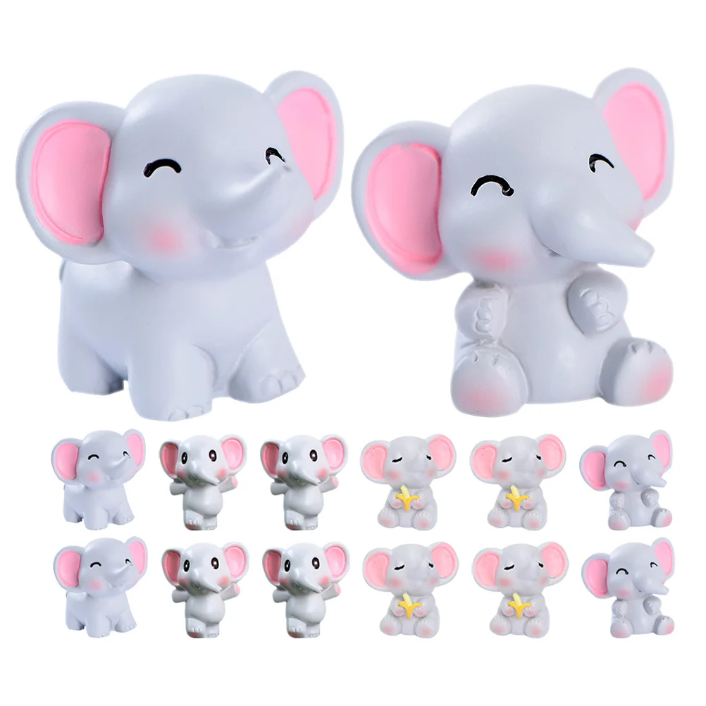 

36 шт., мини-статуи со слонами из смолы, креативное микро-пейзажное украшение, мох, сад, бонсай, украшение, офисный декор для рабочего стола