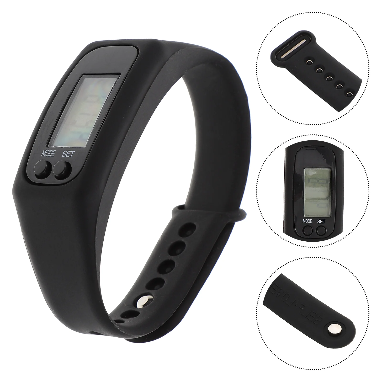 LCD Display Digital Smart Plastic Pedometer Bracelet Waterproof Single Functional Walking Distance Run Step Watch Counter