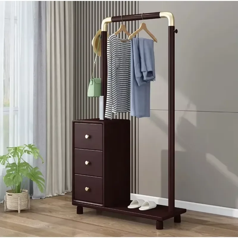 Multi Functional Coat and Hat Rack Solid Wood Household Chinese Style Bedroom Movable