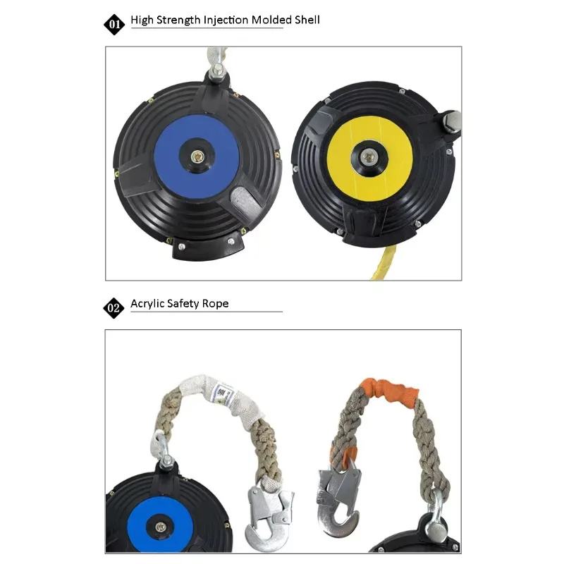 Insulated Webbing Fall Arrest Device 3 5 10 Meter Self Locking Portable For High Altitude Work Safety