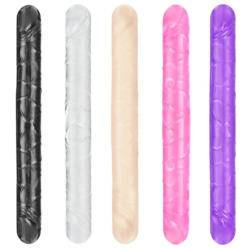 Soft Jelly Dildo Double Long 46cm Realistic Cock Lesbian Vaginal Anal Plug Flexible Fake Penis for Women Sex Toys