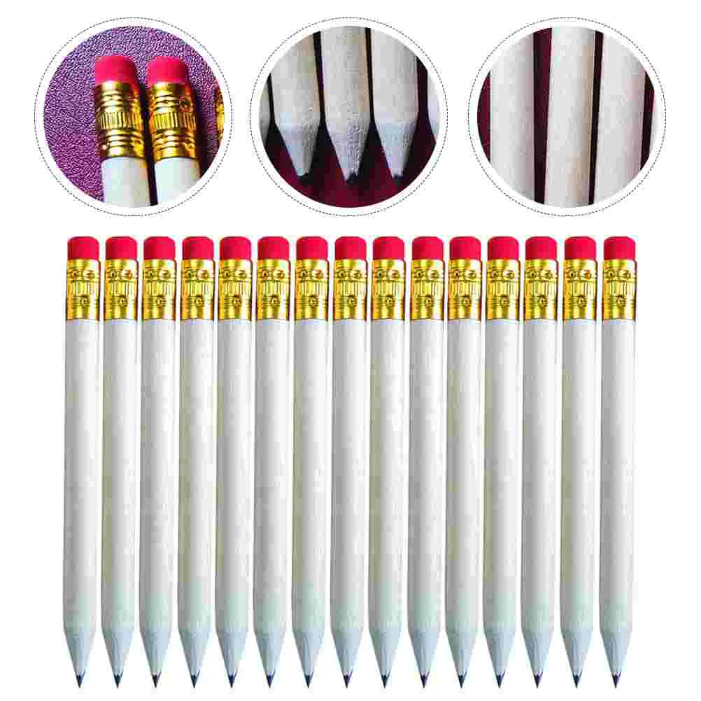 60 Pcs Short Pencil Pencils Writing Golf with Erasers for Kids Wedding Basswood Small Preschool