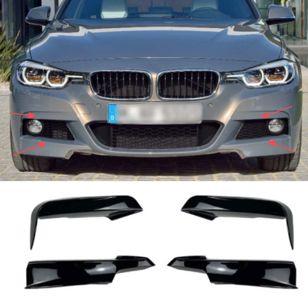 For 2013-2019 BMW 3 Series F30 320i 325i M Pack front bumper fog light frame wind blade corner