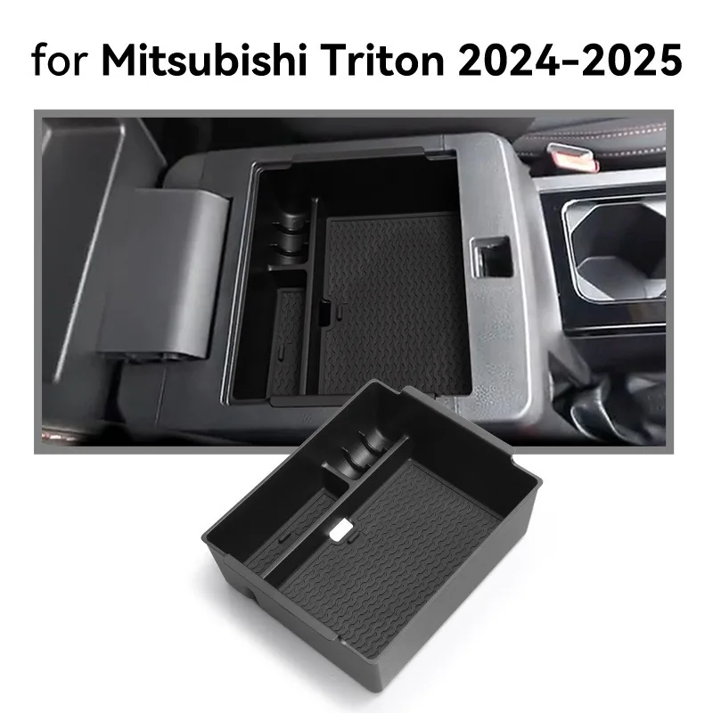 FOR Mitsubishi Triton 2024-2025 Center Console Armrest Storage Box Tray Case Holder Container Organizer Accessories