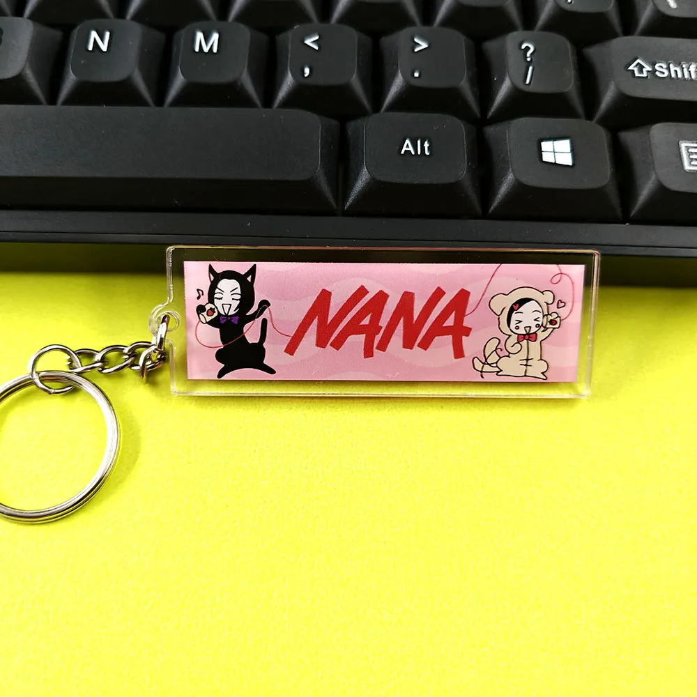 Japanese Classic Manga NANA Keychain Cute Cartoon Shaped Acrylic Keytag Anime Peripheral Key Ring Pendant Fans Bag Accessories