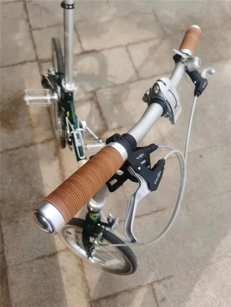 Rowerowe uchwyt w stylu vintage skórzana linka Wrap uchwyty kierownicy dla brompton birdy grips handmade 120mm