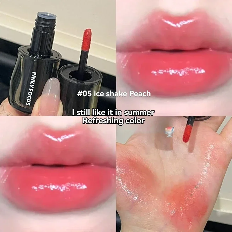 Jus rouge brillant à lèvres noir miroir eau lèvres glaçure maquillage hydratant brillant imperméable Non collant clair liquide rouge à lèvres teinte