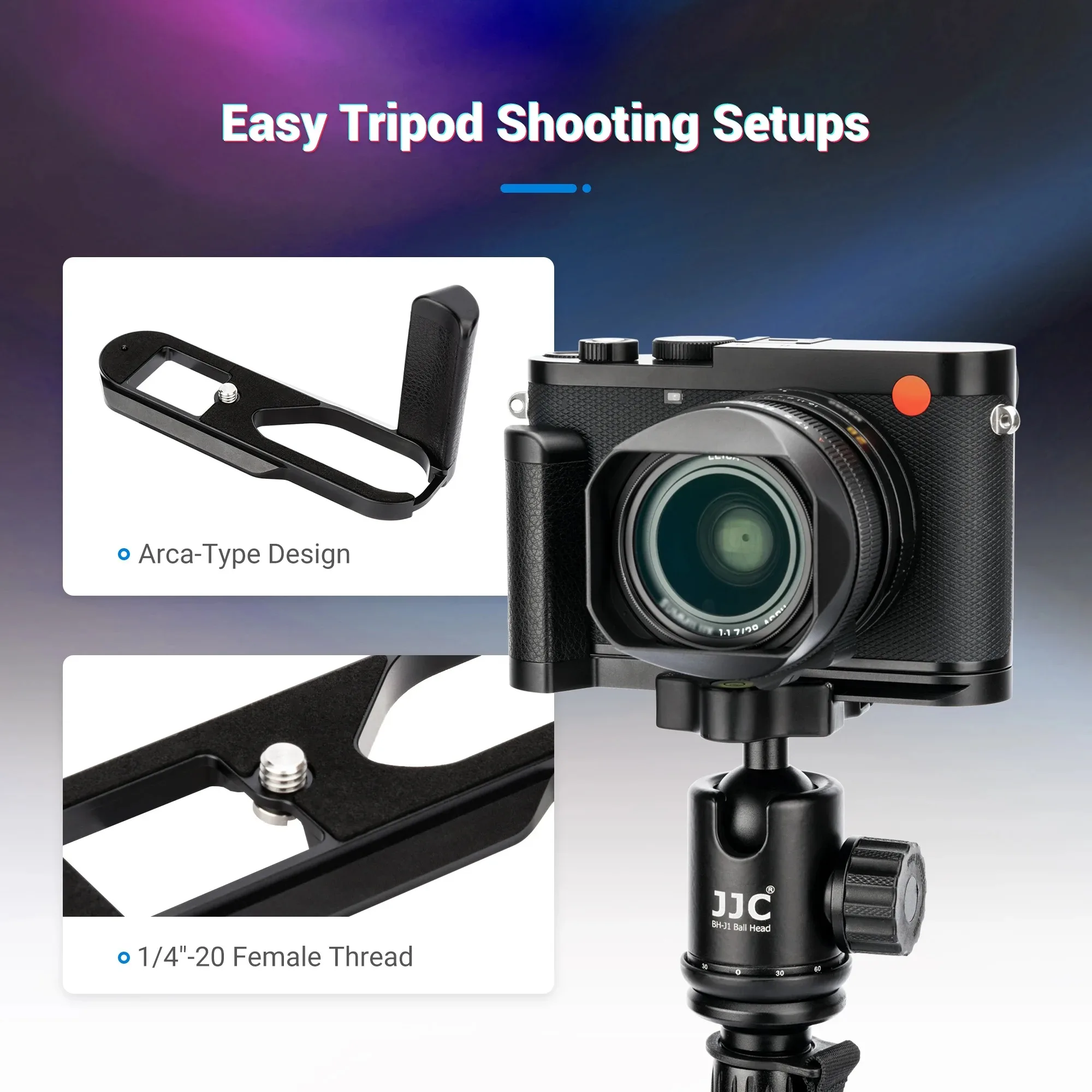 

JJC L Bracket Holder Camera Hand Grip for Leica Q3 Accessories Camera With a 1/4"-20 Female Thread At The Bottom