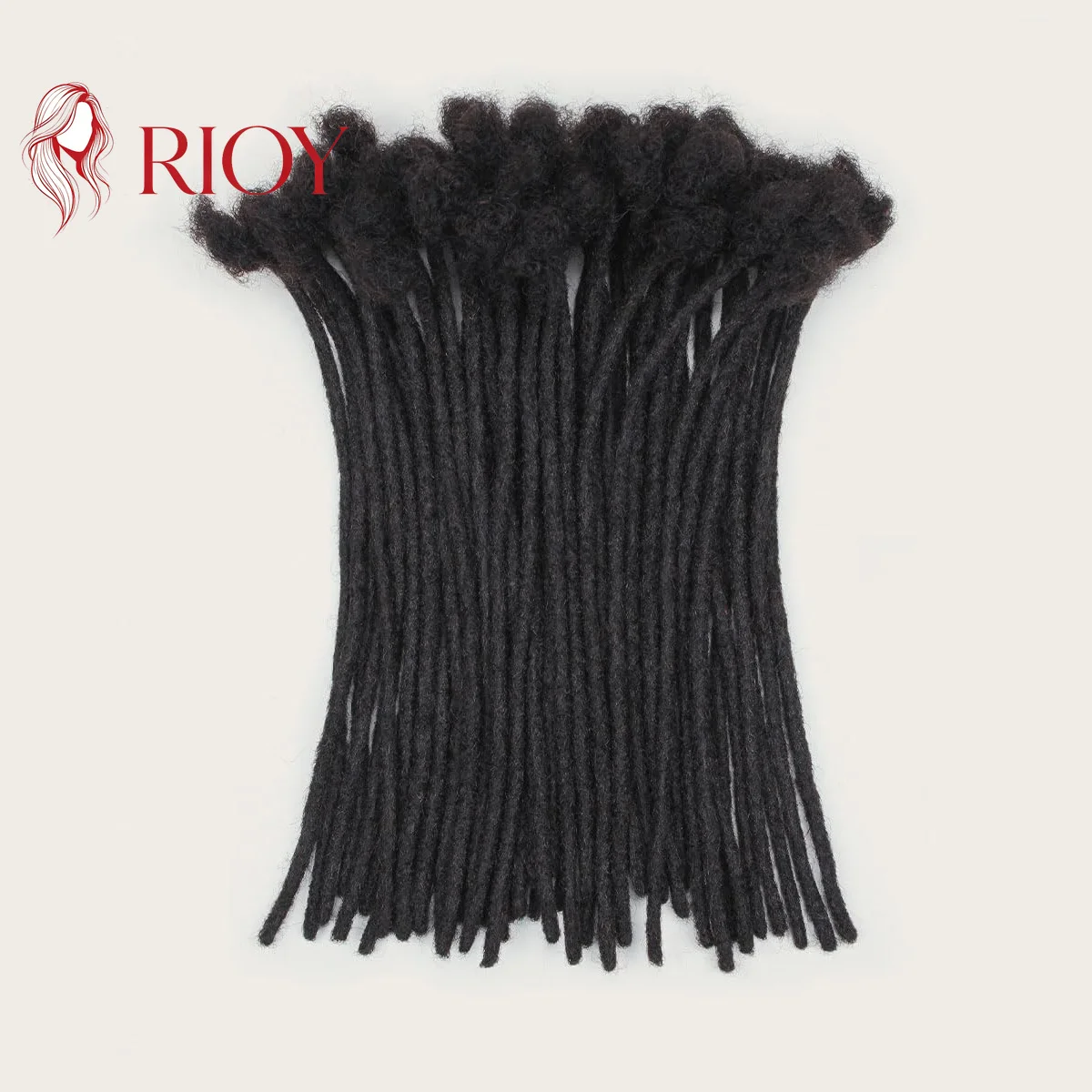 18インチ-10-40ストランド-幅06cm-ロックドレッドヘアエクステ-本物の人毛-男女兼用-完全手作り-染色可能-1b