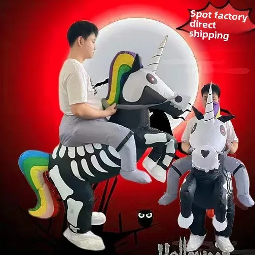 

Creative Halloween Inflatable Costume - Unique Unicorn Skeleton Dragon Rideable Outfit