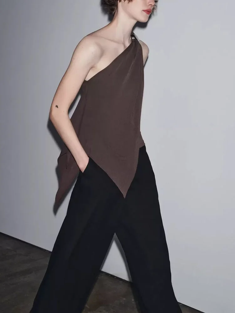 

Сексуальная футболка с асимметричным дизайном, Новое поступление, осень 2021, женский модный топ с открытыми плечами Faion Ele