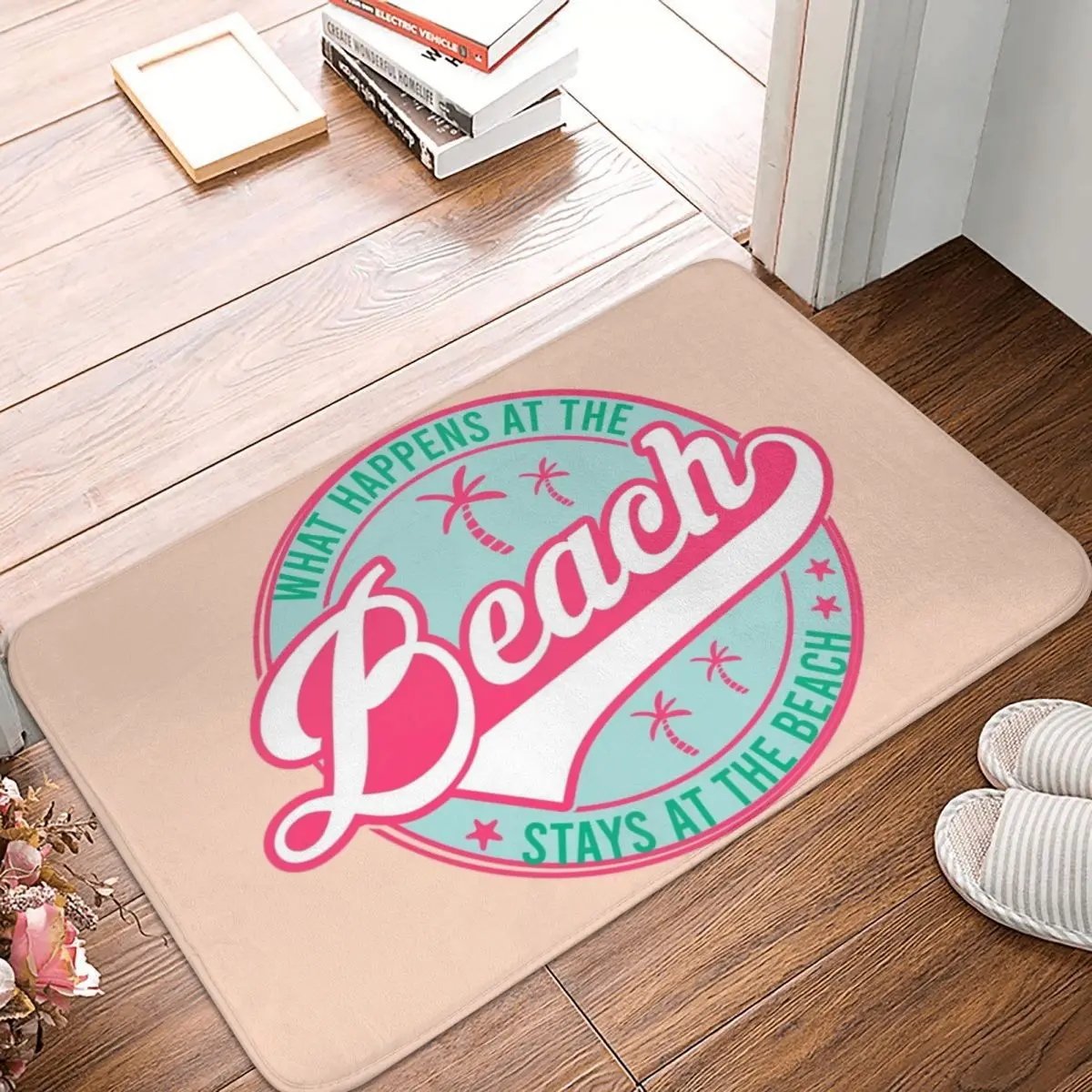 Beach What Happens Stays Doormat Anti-skid Super Absorbent Bath Mats Home Entrance Rugs Kitchen Bedroom Carpet Outdoor Footpad