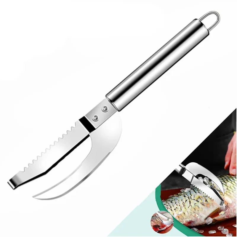 ANYOHOE 3 IN 1Stainless Steel Fish Scale Knife Fillet Knives Fish Maw Cutter Sawtooth Peeler Fish Seafood Tools Kitchen Gadgets