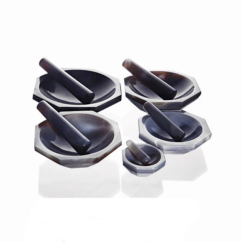 High Quality Natural Agate Mortar and Pestle for Lab Grinding