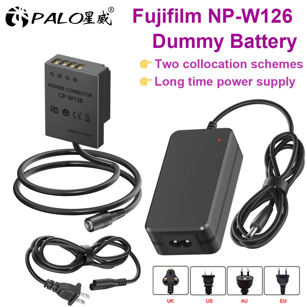 

NP-W126 NP W126S Dummy Battery CP-W126 AC Power Supply Adapter for Fujifilm Fuji X-Pro1 X100F XPRO1 X-A1 HS50EXR XT1 XT2 HS30EXR