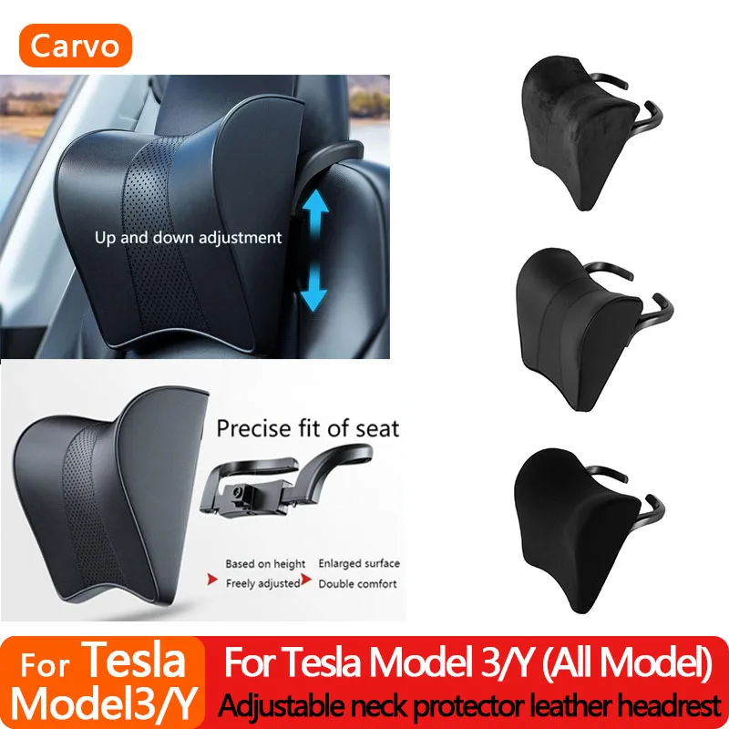 

For Tesla Model3Y Adjustable Neck Pillow Headrest Car Seat Mechanical Headrest Car Seat Head Support Pillow Model Y Accessories