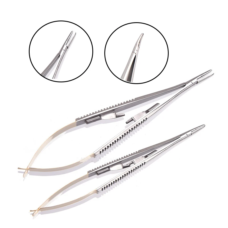 

Dentisry 14/16cm Curved/Straight Microsurgery Surgical Orthodontic Pliers Castroviejo Needle Holders with Lock Needle Forceps