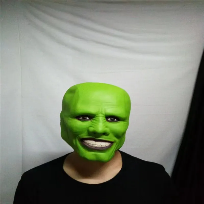 Movie The Mask La Máscara, Stanley, Ipkiss Face Mask, Green Head Cosplay, Halloween Props, Party Helmet for Kids