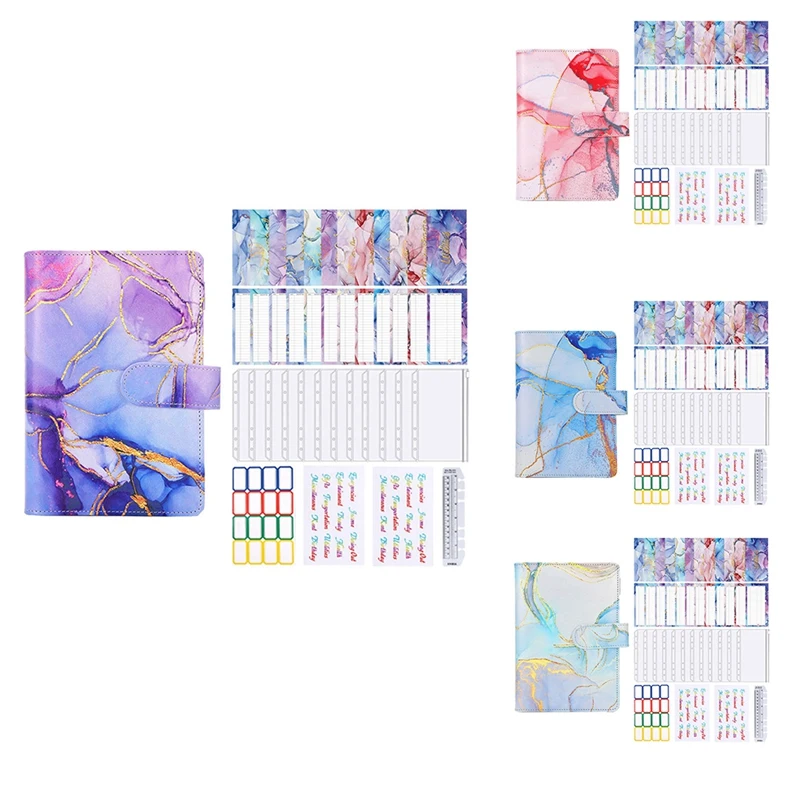 

A6 Marble Colorful Money Budget Planner Binder Zipper Envelopes Cash Envelopes For Budgeting Money Organizer