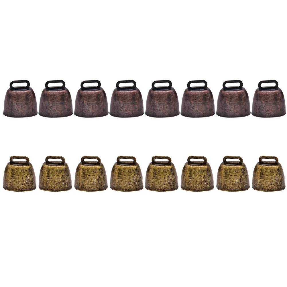 18Pcs Vintage Copper Cow Bells Small Grazing Bells for Farm Animals Crafts Sheep Horse Cattle Cow Bell Small Cowbell