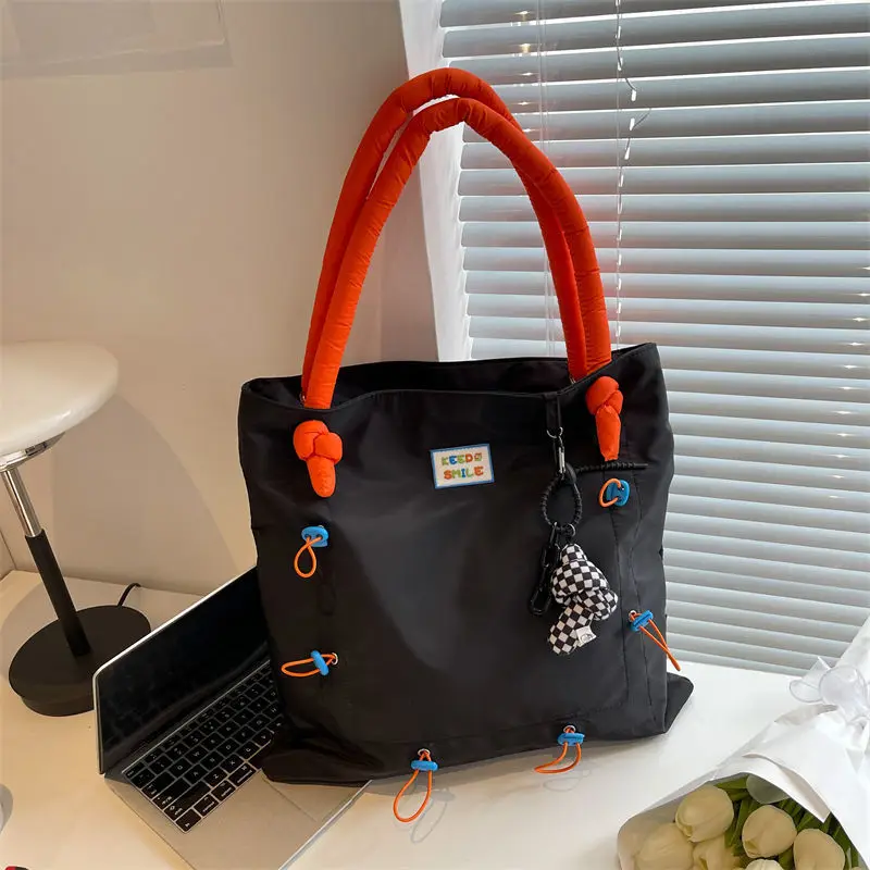 Women Bag Y2K 2023 NEW Spring Fashion Korean Sweet Nylon Casual Zipper SOFT High-Capacity Shoulder Bag Handbag Girls Bag