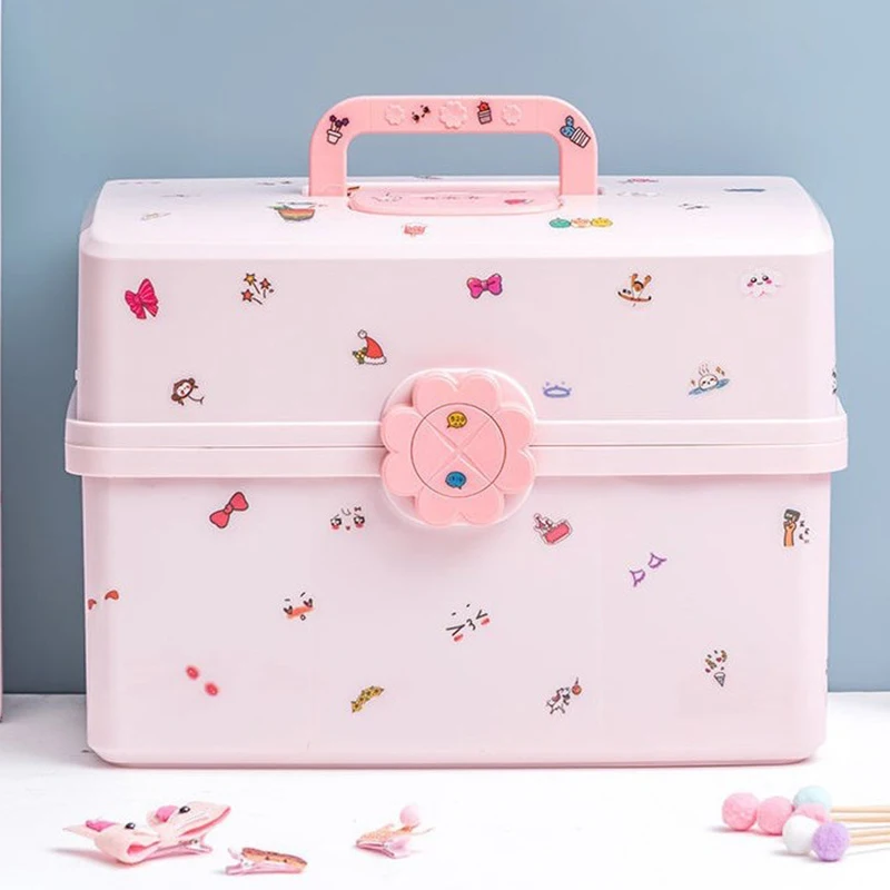 Children's Hair Accessories Storage Box Baby Head Rope Hairpin Rubber Band Head Jewelry Dressing Cute Girl Jewelry Box Large Cap