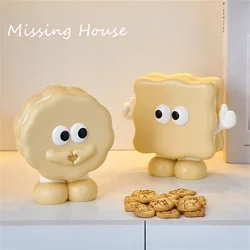 Cute Cartoon Big Eyes Resin Desk Decorations Cookie Piggy Bank Cion Money Saving Storage Box