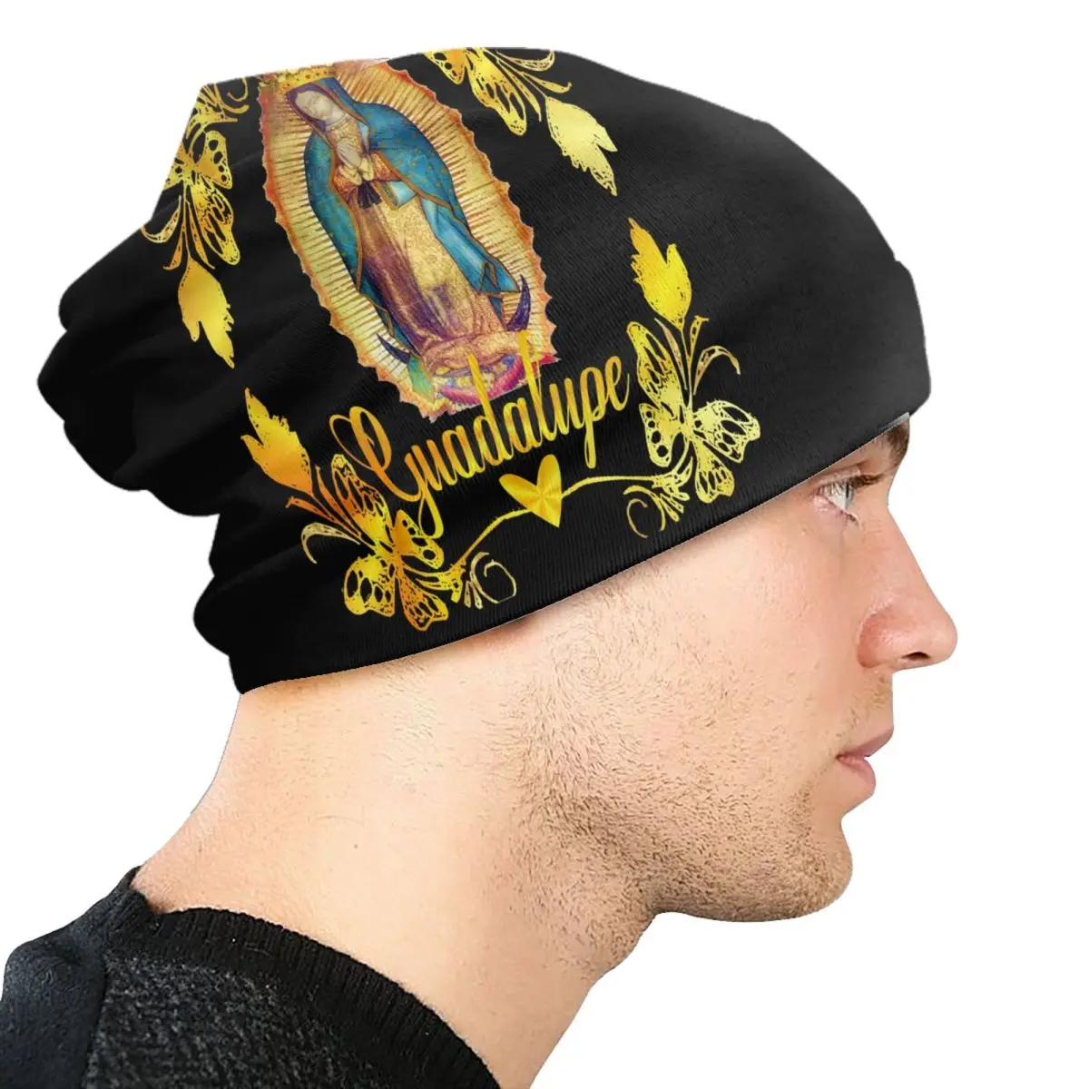 Our Lady Of Guadalupe Virgin Mary Bonnet Hat Knit Hats Cool Unisex Mexican Virgen Maria Winter Warm Skullies Beanies Caps