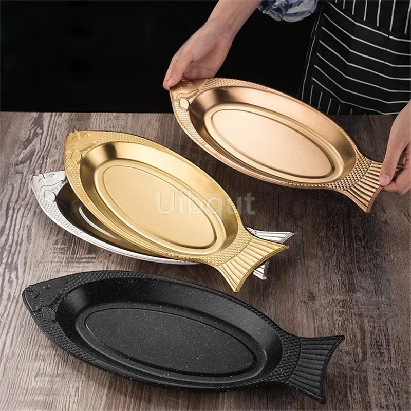 dish shaped Steamed fish plate Creative Egg Plate Barbecue plate tray plates Korean style stainless steel plates dishes loza