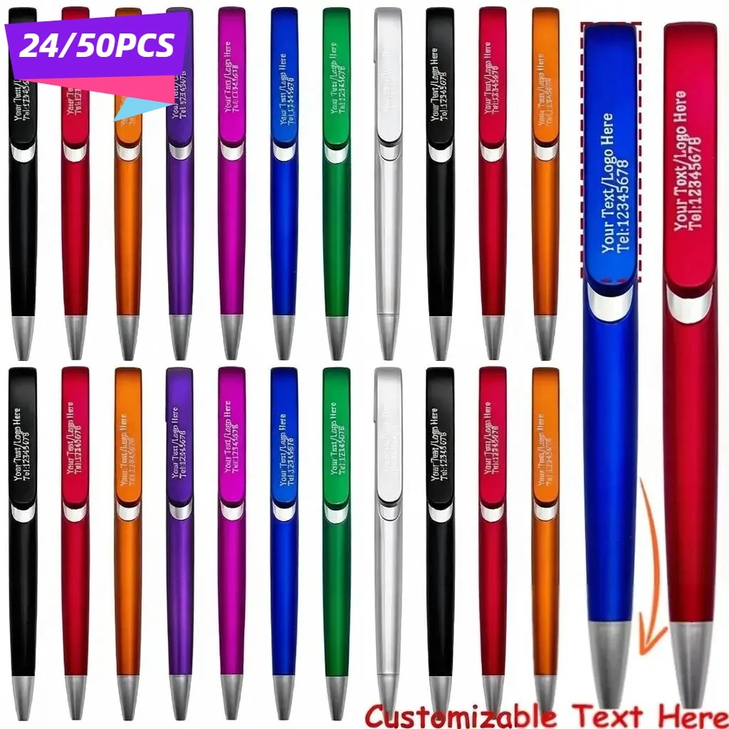 24/50PCS Customizable Ballpoint Pens Refillable Smooth Writing Pen for Advertising Corporate Events School Supplies Party Gifts