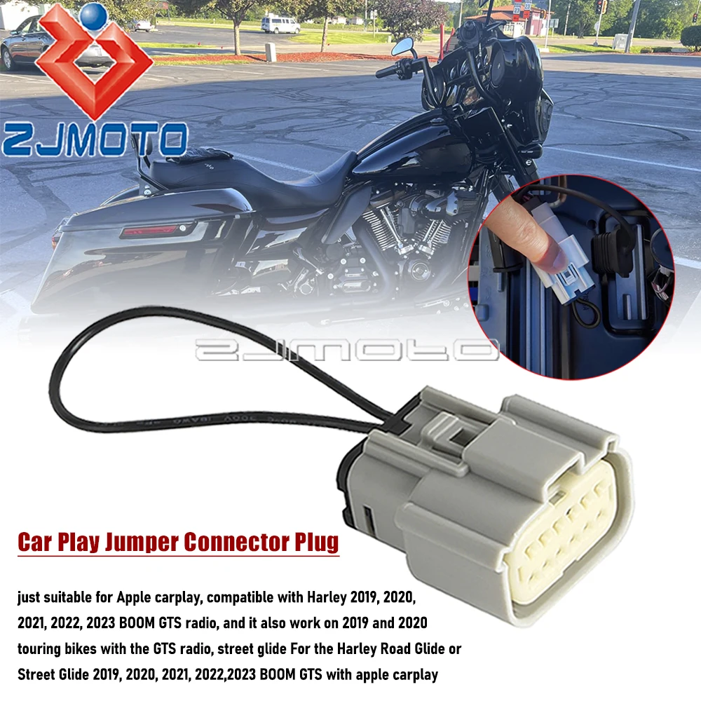 

Plug & Play мотоциклетный автомобильный разъем для Harley Road Street Glide 2019-2023 BOOM GTS Radio Apple Carplay Plugs