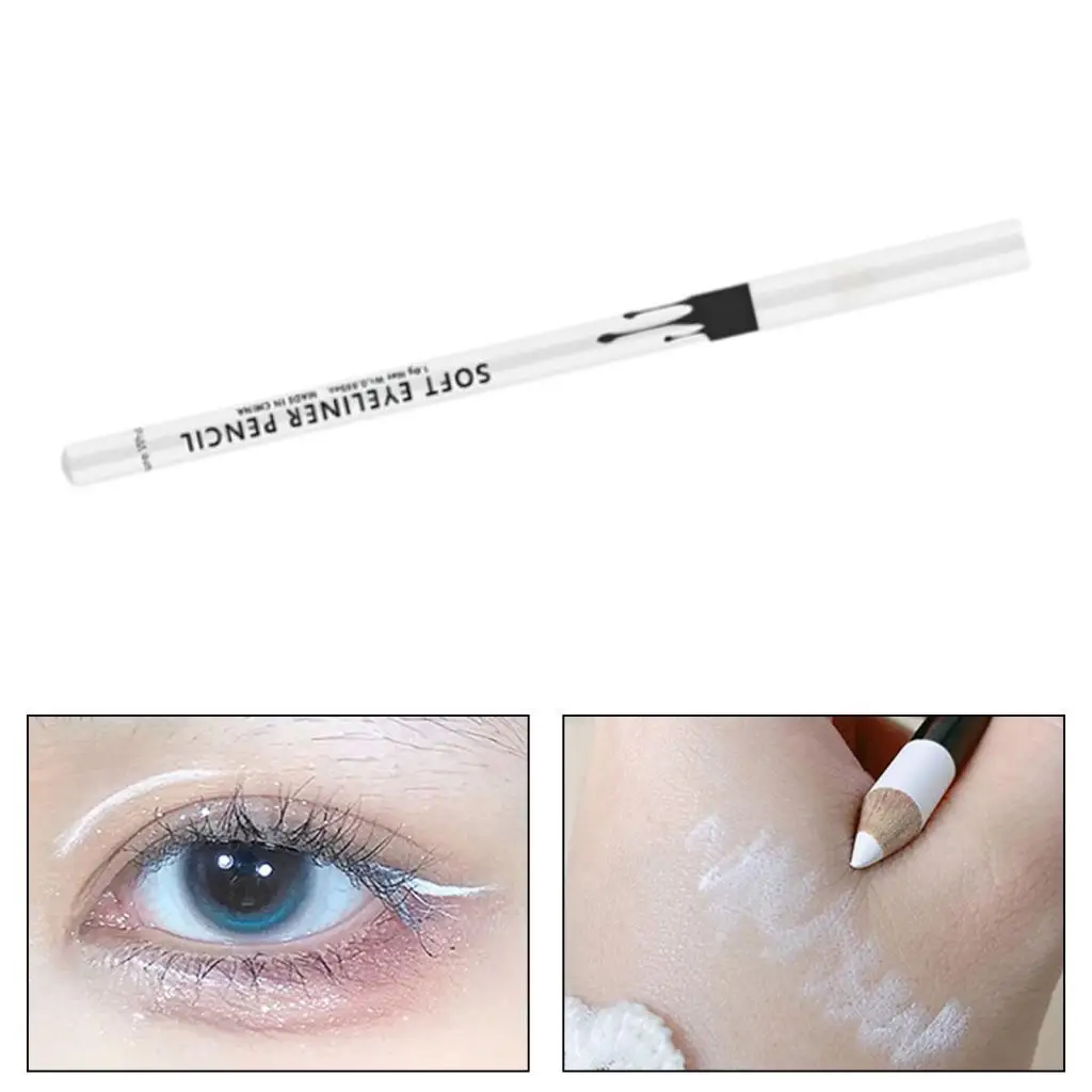 ホワイトアイライナーペン化粧品ツールスムーズでソフトな滑りやすい汚れ防止高色素リップアイシャドウ明るくするアイライナー女の子女性
