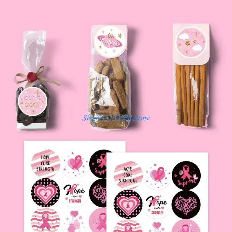 G88D Ribbon Sticker Breadts Awareness Label Label for Event Decoration