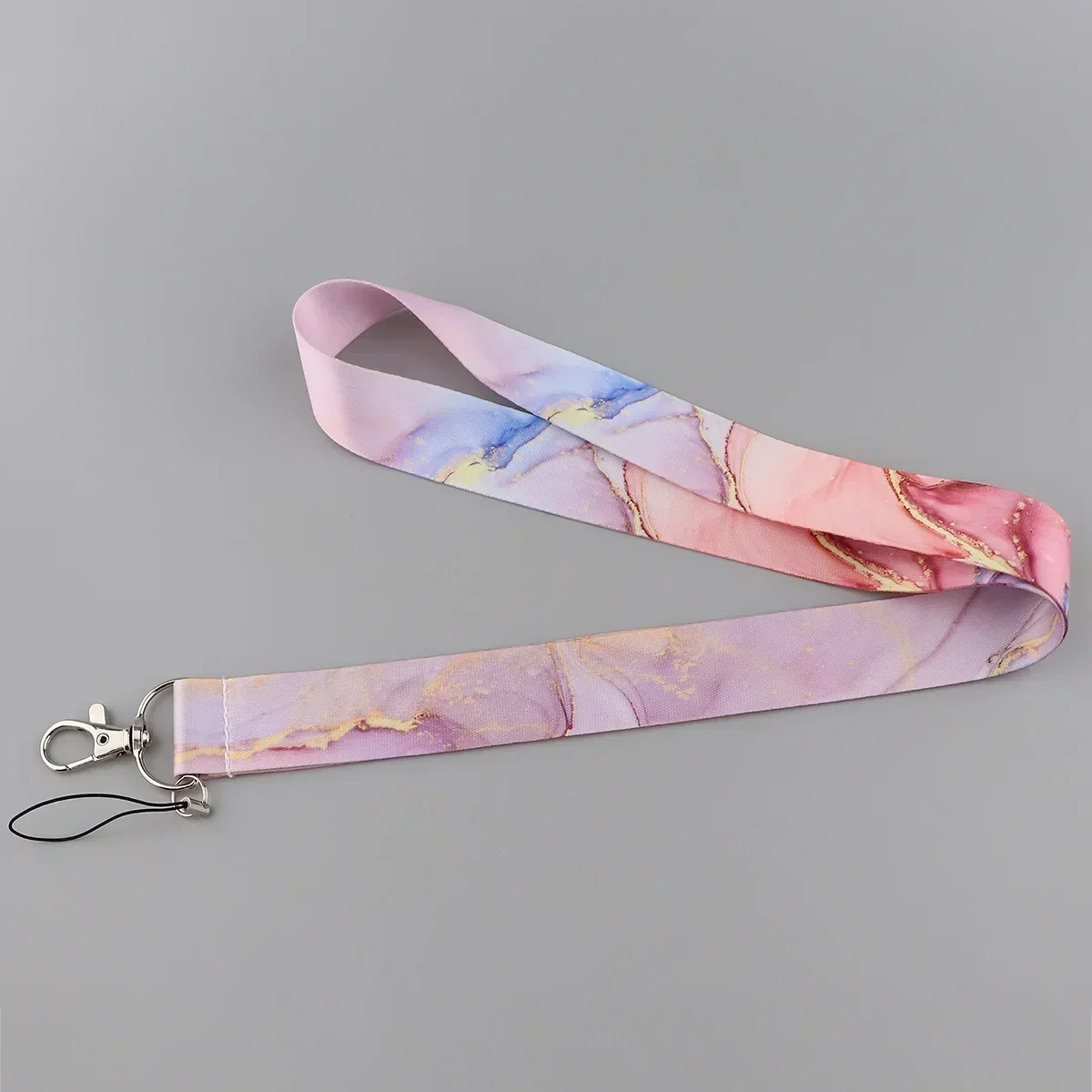 Marble Printing Neck Strap Keychain Lanyard, Stylish Accessory