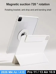 Custodia per Tablet con rotazione a 720 ° per iPad Pro 13 M4 Cover per M2 Air 11 4th 3rd Magnetic Split Shell per Air 5 10.9 9th Mini 6 Funda