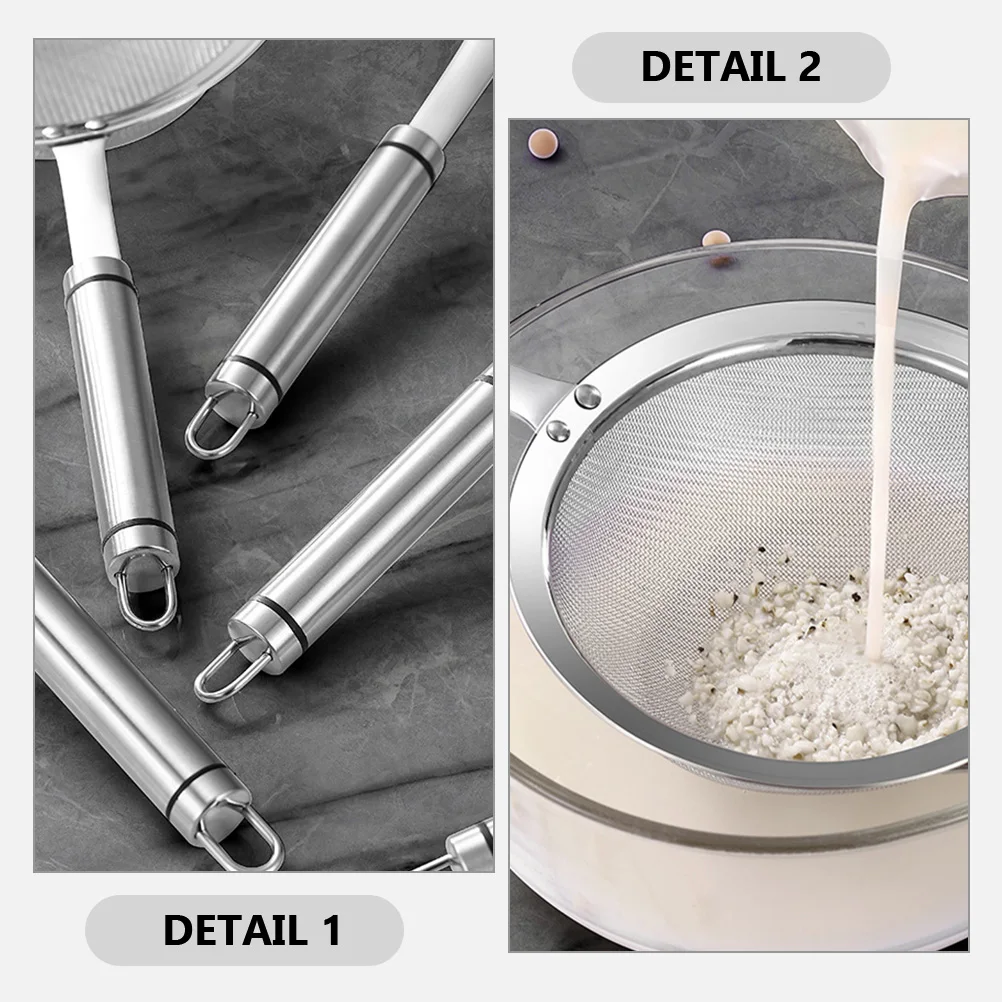 

Stainless Steel Kitchen Oil Strainer 12cm Kitchen Oil Flour Sieve Reusable Food Strainer Ergonomic Handle Colander