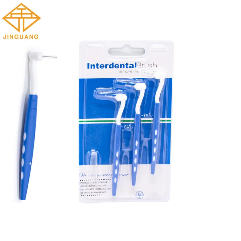 30 X 3pcs/pack=90pcs L-shaped Orthodontics Braces Interdental Brush Clean Between Teeth Soft Mini Toothbrush Cleaning