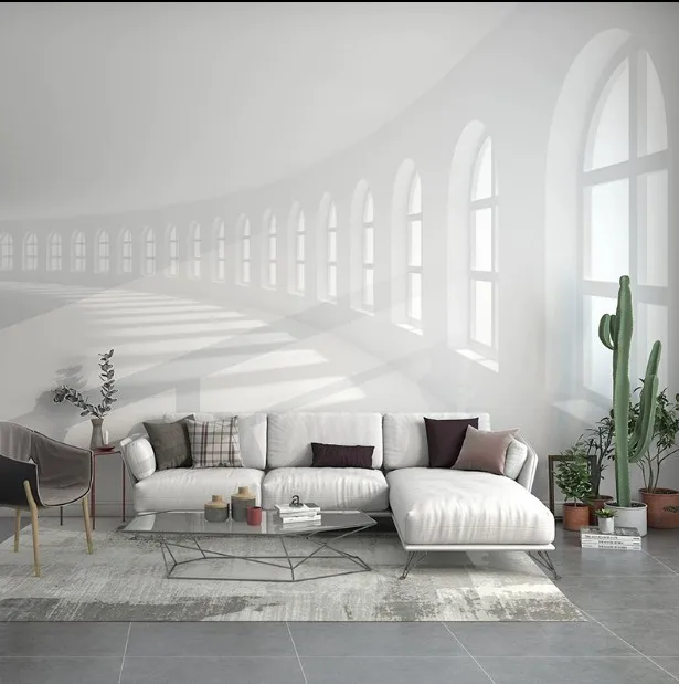 3D stereo vision mural extension white space expansion wallpaper sofa background wall Internet celebrity live photo wallpaper