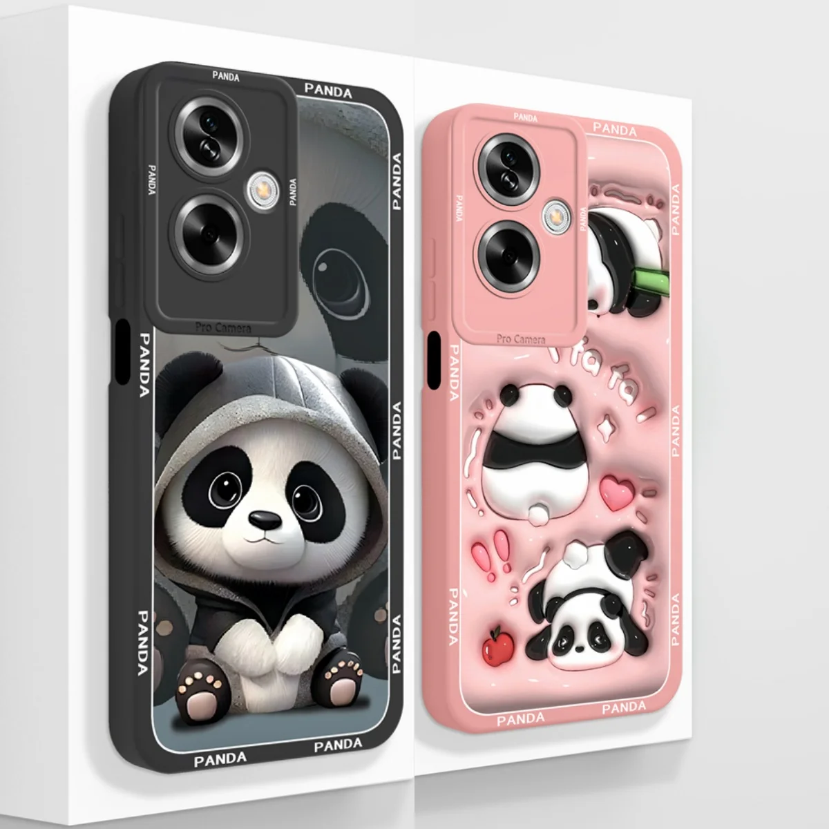 Cute Panda Covers For Oppo A79 5G Case For Oppo A2 5G Full Protection Funda For Oppo A 79 Housing Soft Liquid Silicone Back Capa