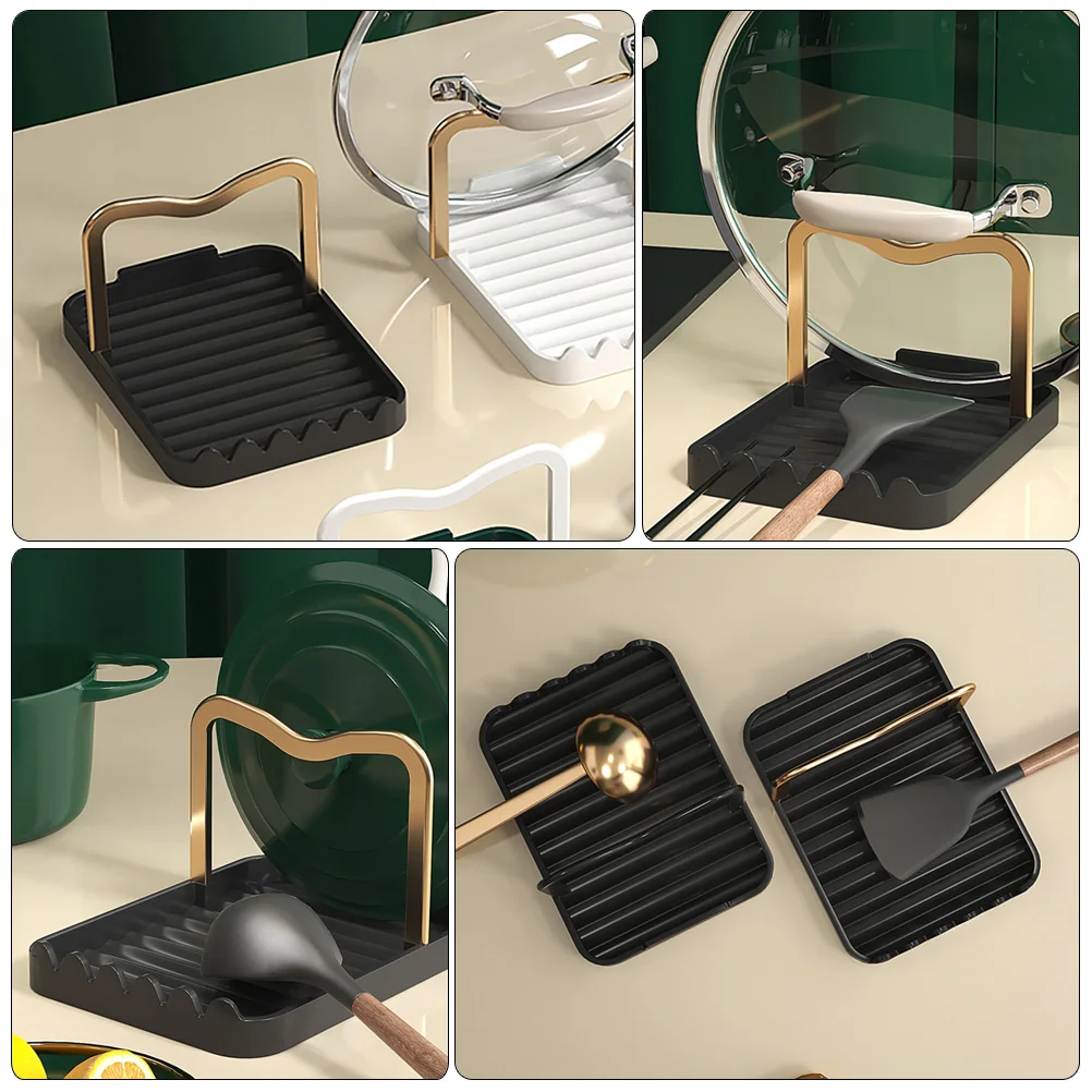 

Household Pot Rack Organizer Pan Lid Holder Cutting Board Stand Spatula Rest Aluminum Spoon Rest For Home Restaurant Use