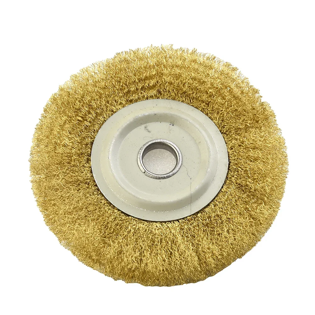 5 Inch Copper Wire Wheel Pure Brass Brush For Bench Grinder Metal Polishing For Deburring For Adhesion Replacement Accessory