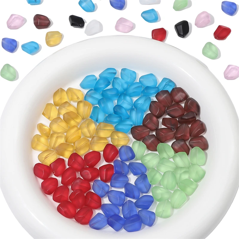 10/20pcs 12x15mm Frosted Jelly Shaped Beaded Irregular Matte Glass Bead Loose Bead DIY Jewelry Making Bracelet Necklace Earring